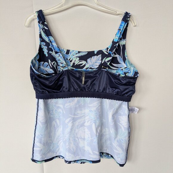 Lands' End Square Neck Underwire Tankini Swimsuit Top 16 DDD - Picture 5 of 8